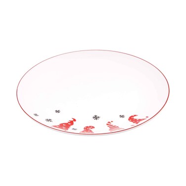 Festive Porc 26.5cm Plate Rim Red