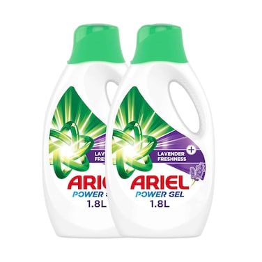 أريل مسحوق غسيل جل بالقوة مع انتعاش اللافندر 1.8 لتر × 2 قطعة