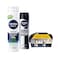 Nivea Men Shaving Gel Sensitive 200ml + Anti-Perspirant Spray 150ml + Free Bag