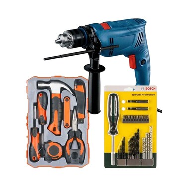 Bosch Professional Impact Drill GSB 600W + Drill Bits Screw Driver