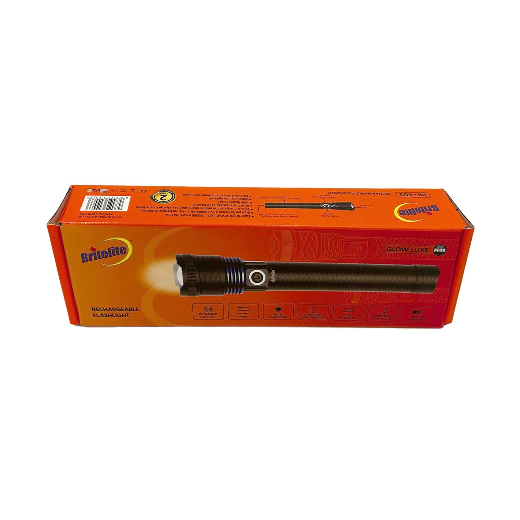 Britelite Rechargeable Flashlight Glow Luxe Plus
