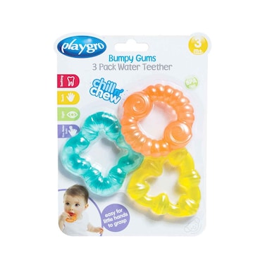 3 عضاضات ماء ناعمة للثة للأطفال من عمر 3 أشهر فما فوق من بلايجرو