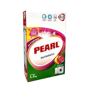 Pearl Laundry Detergent Powder Automatic Rose &amp; Amber 1.5kg