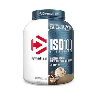 Dymatize ISO 100 Hydrolyzed Protein Powder 100% Whey Protein Isolate 74 Servings Cookies &amp; Cream