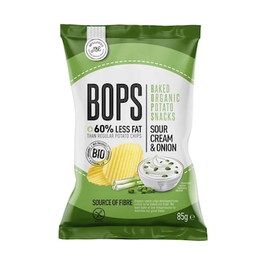 Mclloyd's Bops Baked Organic Potato Snack&nbsp;With Sour Cream &amp; Onion 85g