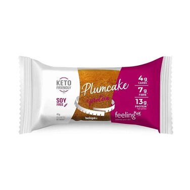 Feeling Ok Keto Friendly Protein Plumcake With Vanilla &amp; Lemon 45g