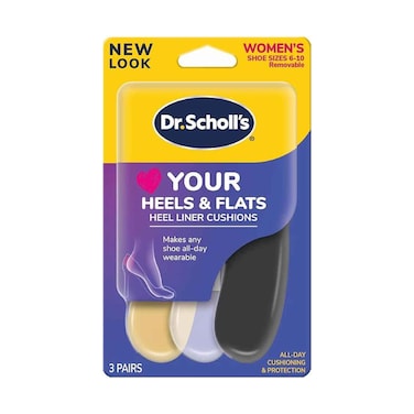 Dr. Scholl'S Heel Liner Cushions Love Your Heels &amp; Flats Shoe Size 6-10, For Women 3Pairs