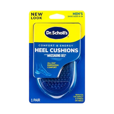 Dr. Scholl'S Heel Cushions With Massaging Gel Shoe Size 8-14, For Men 1Pair