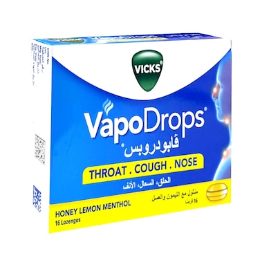 Vicks VapoDrops Honey Lemon Menthol 16lozenges
