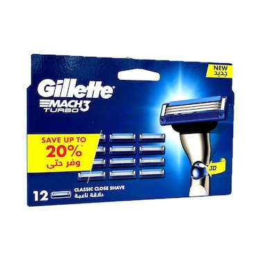 Gillette Mach 3 Turbo Razor Blade 12 Blade
