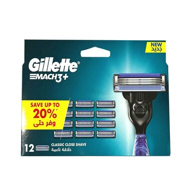 Gillete Mach3+ Classic Close Shaver 12 Blades