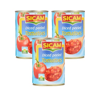 Sicam Diced Peeled Tomatoes 400gx3 Pieces