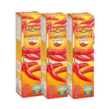 Sicam Harissa Du Cap Bon Tube 140gx3 Pieces