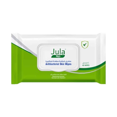 جولا مناديل للبشرة مضادة للبكتيريا معززة بفيتامين E – 40 منديل