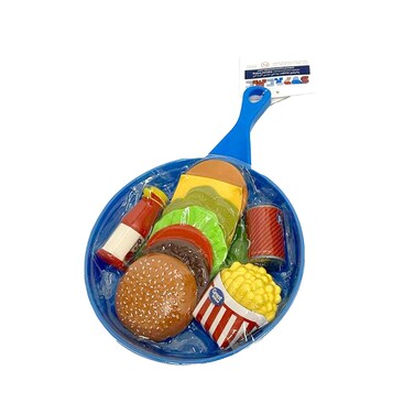 طقم مقلاة طبخ لعب الطعام