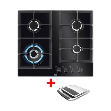 AEG Built In Hob 4 HKB64451NB 60cm +WHITE-WESTINGHOUSE HEALTHY GRILL GC1700-CB