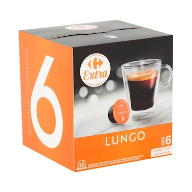 Carrefour Coffee Capsules Lungo N6 16x6.5g
