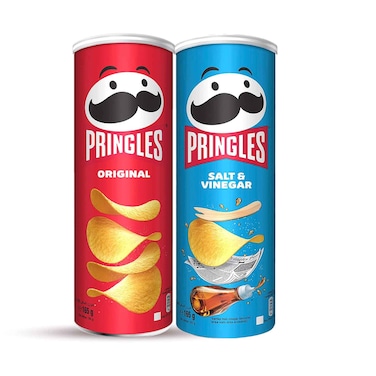 Pringles Chips Original, Salt &amp; Vinegar Flavour 165gx2 Pieces