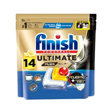 أقراص فينيش كوانتم الكل في واحد لغسالة الأطباق، برائحة الليمون المتلألئ، 100 قرص