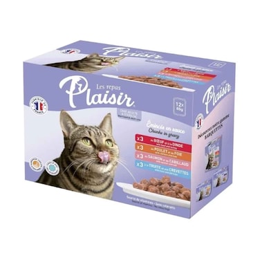 Plaisir Wet Cat Food Multipack In Gravy 85gx12 Pieces