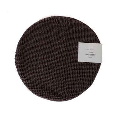 سجادة حمام دائرية من مجموعة لا كوليكشن، لون بني داكن، قطر 53 سم