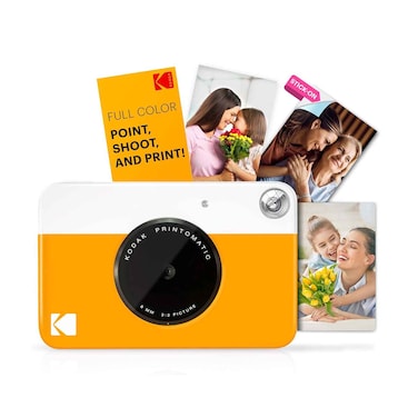 كوداك كاميرا برينتوماتيك الرقمية للطباعة الفورية - مطبوعات ملونة بالكامل على ورق صور لاصق من زنك مقاس 2×3 بوصات، أصفر