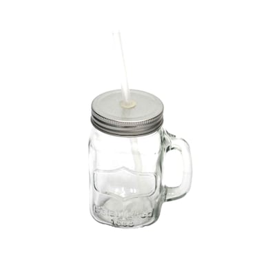 ALM Glass Mason Jar With Straw