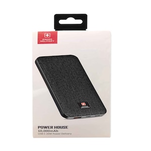 Swiss Military Power Bank 10000mAh USB C 20W 2C1A Fast Charge Black