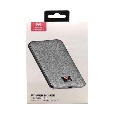 Swiss Military Power Bank 10000mAh USB C 20W 2C1A Fast Charge Gray