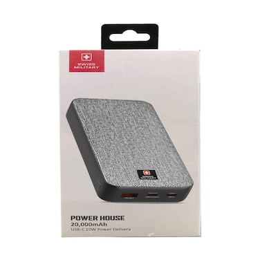 Swiss Military Power Bank 20000mAh USB C 20W 2C1A Fast Charge Gray
