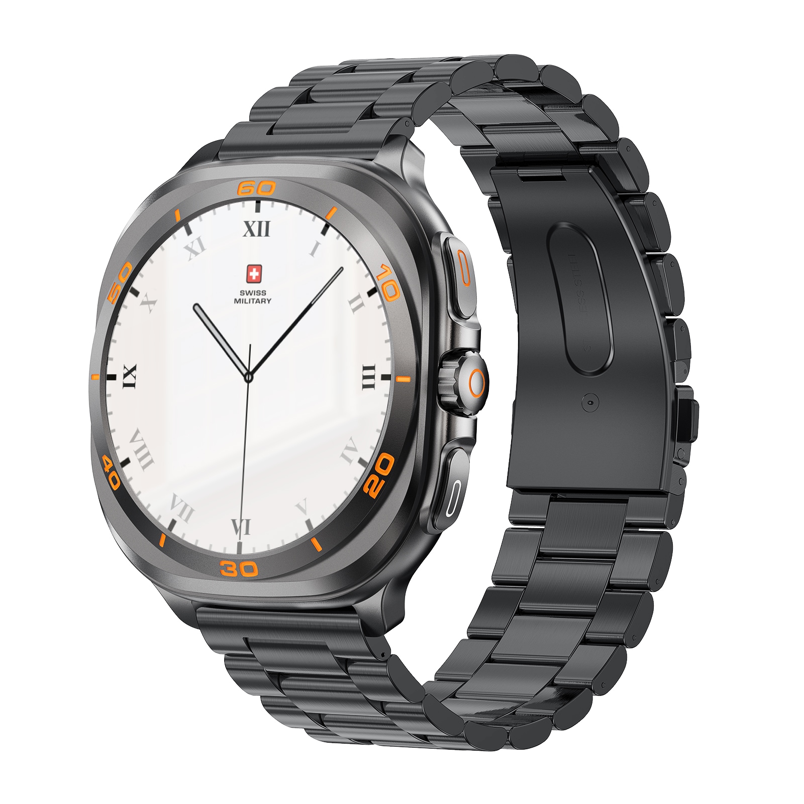 Swiss Military Dom7 Gunframe Metal Strap Black