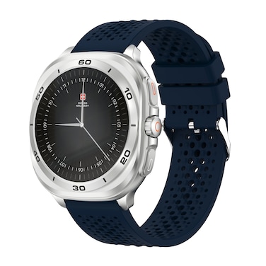 Swiss Military Dom7 Silverframe Silicon Strap Blue