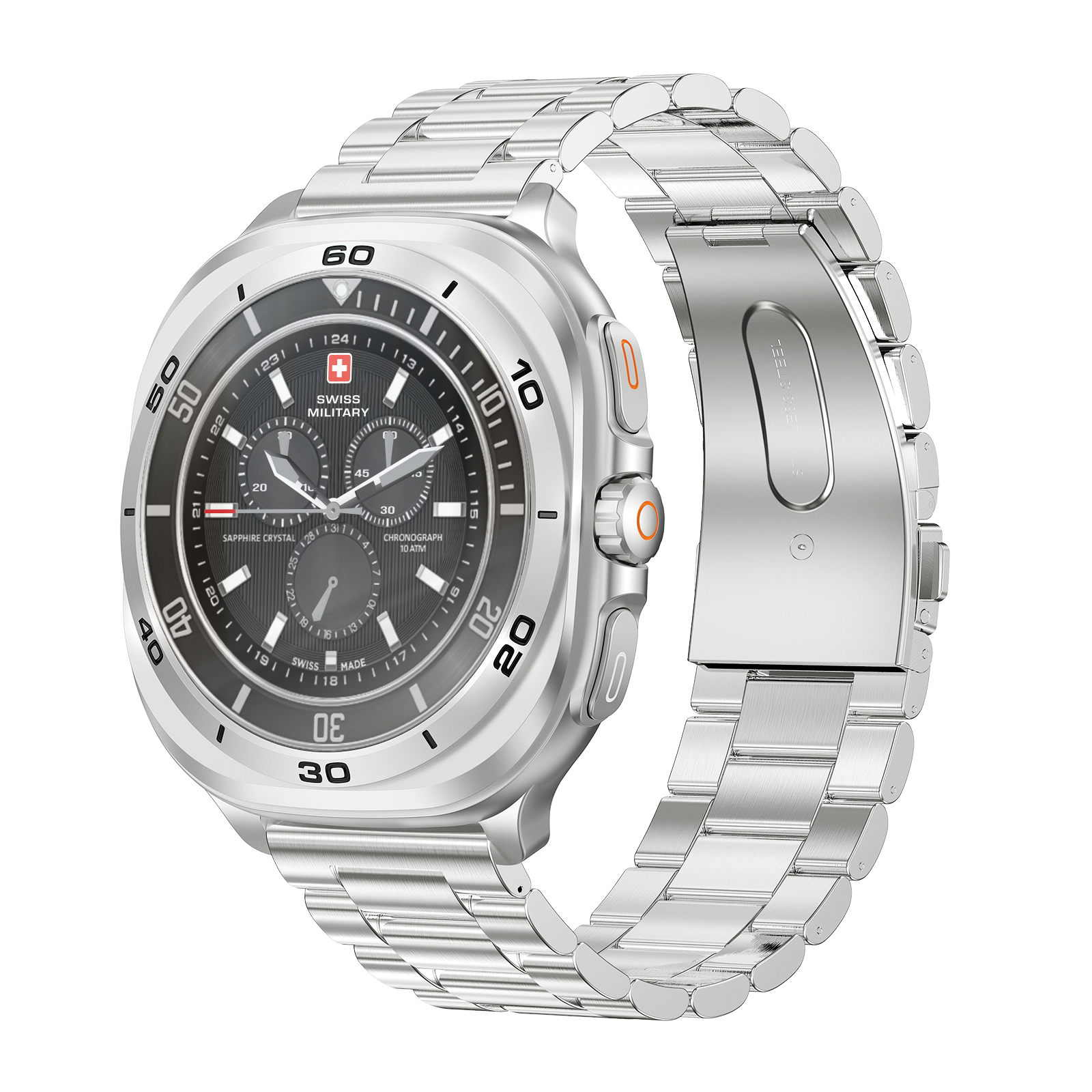 Swiss Military Dom7 With Silverframe Silver Metal