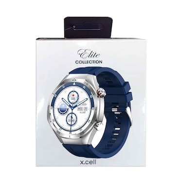 Xcell Smart Watch Elite7 Collection Silver Frame Silicon Strap Blue