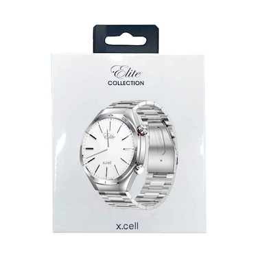 Xcell Smart Watch Elite7 Collection Silver Frame Metal Strap Silver