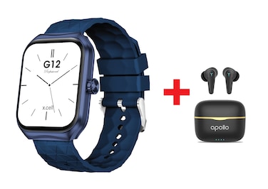 X.Cell G12 Professional Smartwatch Blue and Apollo 7 Truly Wireless Bluetooth In-Ear Earbuds