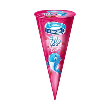 Saudia Ice Cream Baboo Cone Strawberry 110ml
