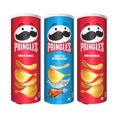 Pringles 2 Original 1 Salt &amp; Vinegar 165gx3 Pieces