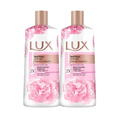 Lux Body Wash Soft Rose 500mlx2 Pieces