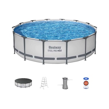 (رسوم توصيل/تركيب إضافية من الموردين خارج الدوحة)مجموعة مسبح بست واي ستيل برو ماكس 4.27×1.07 متر