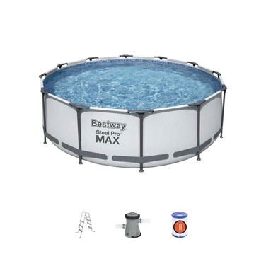 (رسوم توصيل/تركيب إضافية من الموردين خارج الدوحة)مجموعة مسبح بست واي ستيل برو ماكس 3.66×1.00 متر رقم 56418