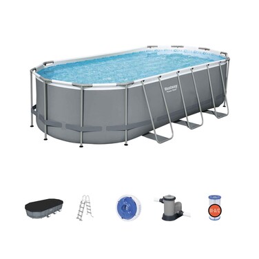 Bestway Power Steel Oval Pool Set 5.49mx2.74mx1.22m (Extra Suppliers Delivery/Installation Charge Outside Doha)