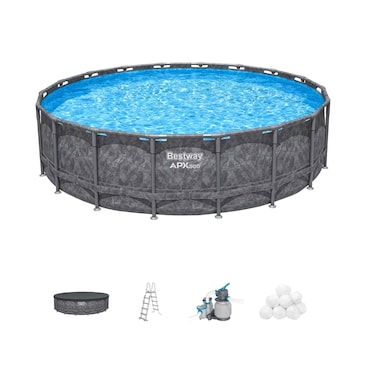 (رسوم توصيل/تركيب إضافية من الموردين خارج الدوحة)مجموعة مسبح بست واي APX 365 بحجم 5.49×1.32 متر