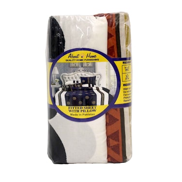 About Home Single Fitted Sheet With Pillow Case Assorted