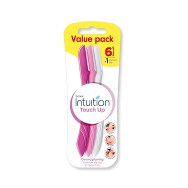 Schick Intuition Touch Up Dermaplaning Eyebrow Styling &amp; Facial Hair 6 Pieces