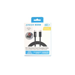 Anker Braided Cable With Dirt Resistant C To C 240 Watts 6ft