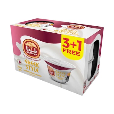 Baladna Greek Style Passion Fruit Yoghurt Full Fat 150gx4 Pieces