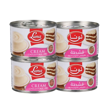 Luna Cream Cholesterol Free With Vegetable Oil 155gx4 Pieces