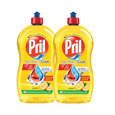 سائل غسيل الصحون بريل بالليمون 1.2 لتر × 2 قطعة