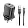 HOCO DUAL PORT CHARGER SET(IP)